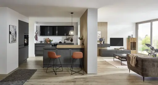 Inselküche EM Riva 2 325,Beton Terragrau