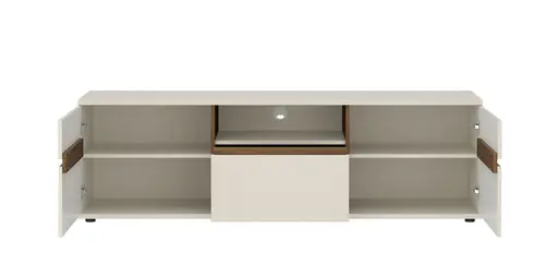 TV-Lowboard - B ca. 180 cm, Kaschmir, Nussbaum Nachbildung