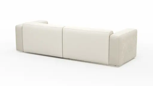Ecksofa Laja - 1-Sitzer mit Longchair rechts, Stoff, Creme