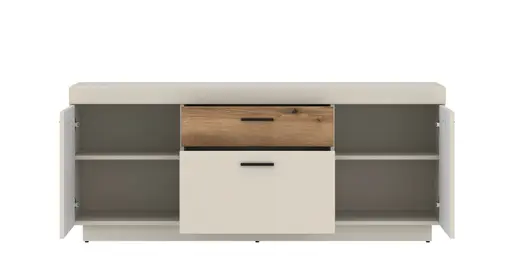 TV-Lowboard - B ca. 150 cm, Kaschmir, Coast Evoke Eiche Nachbildung