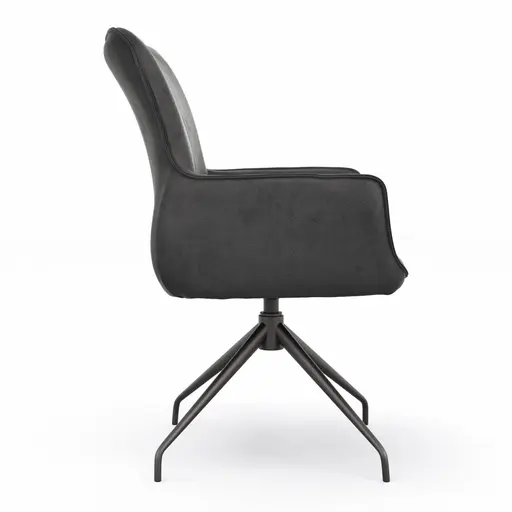 Armlehnstuhl Calyra - drehbar, Stoff, Anthrazit