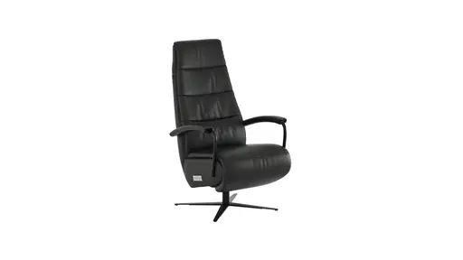 Relaxsessel Rafael - inkl. Relaxfunktion (motorisch), Leder, Schwarz