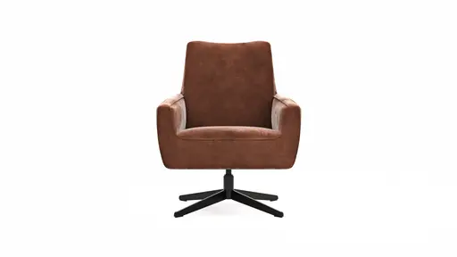 Drehsessel Matina - Größe M, Leder&Stoff, Cognac, Kupfer