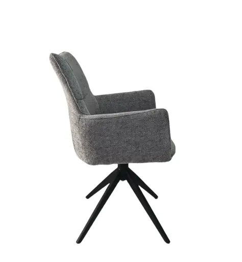 Armlehnstuhl MILENA - drehbar, Stoff, Silberfarben