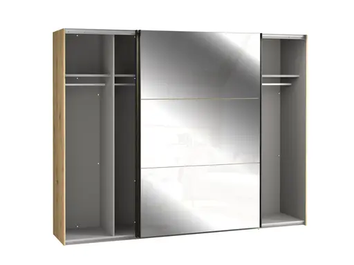 Schwebetürenschrank FARIDA - B. ca. 270 cm, Eiche Dekor