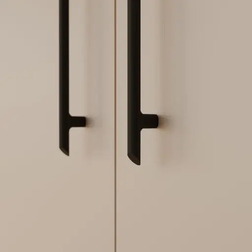  Drehtürenschrank FATHIE- B ca. 206 cm, Sand, Eiche Dekor