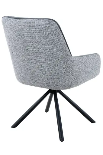 Armlehnstuhl - drehbar, Leder & Stoff, Grau