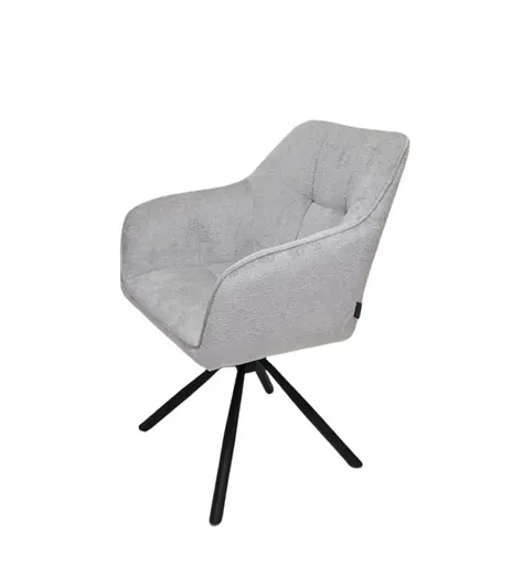 Armlehnstuhl MARLE - drehbar, Stoff, Silberfarben