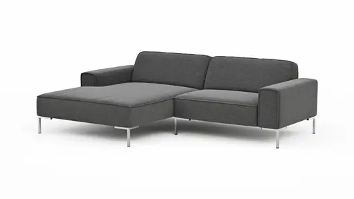 Ecksofa Morten - Longchair links, 1,5-Sitzer, Stoff, Grau-Beige