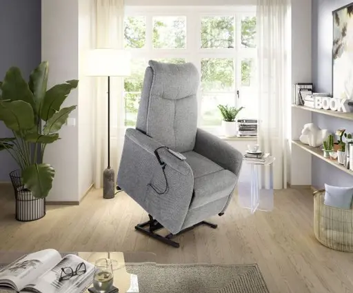 TV-Sessel - Relaxfunktion, Stoff, Grau