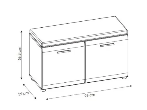 Schuhbank- Weiß, Weiß, Hochglanz