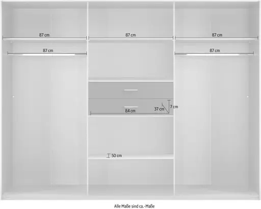 Drehtürenschrank- Eiche Dekor, Spiegel
