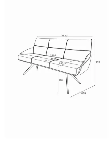 Bank MANON - Stoff, Schwarz