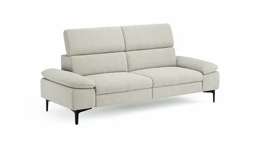 Sofa Felipa - 3-Sitzer inkl. Kopfteil verstellbar, Stoff, Natur