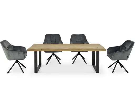 Armlehnstuhl MARLE - drehbar, Stoff, Anthrazit