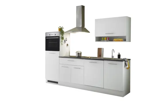 Küchenblock- ohne E-Geräte, B ca. 260 cm, Weiß Matt
