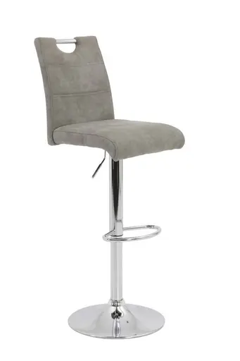 Barhocker - höhenverstellbar, Stoff, Grau
