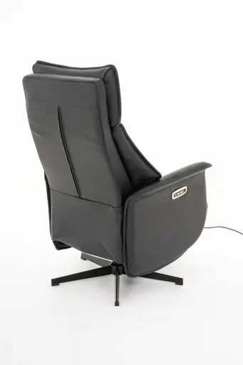 Sessel - Relaxfunktion motorisch, Leder, Schwarz