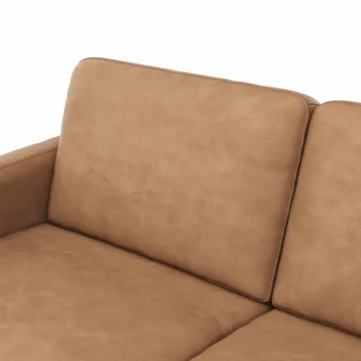 Sofa Enna - 3-Sitzer, Armlehne A, Leder, Cognac Kufe, Schwarz