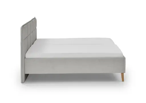 Polsterbett - Liegefläche ca. 180x200 cm, Stoff, Hellgrau