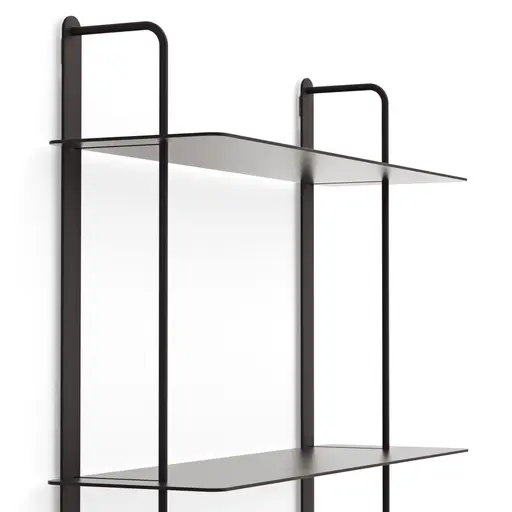 Wandregal Dagny - BHT ca. 60x146x18 cm, Metall, Schwarz