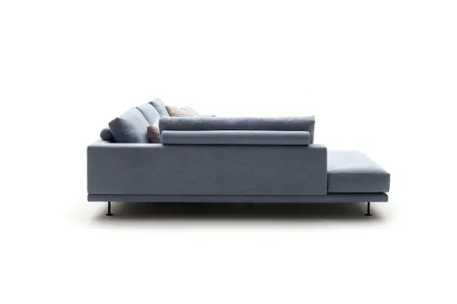 Ecksofa Cuneo - Ecke links mit 2,5-Sitzer, Stoff, Hellblau