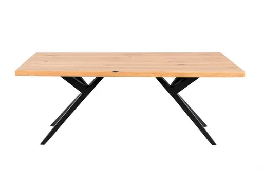 Esstisch - LB ca. 240x100 cm, Wildeiche massiv geölt, Schwarz