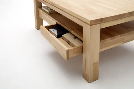 Couchtisch - 2 Schubkästen, LBH ca. 115x70x45 cm, Kernbuche massiv