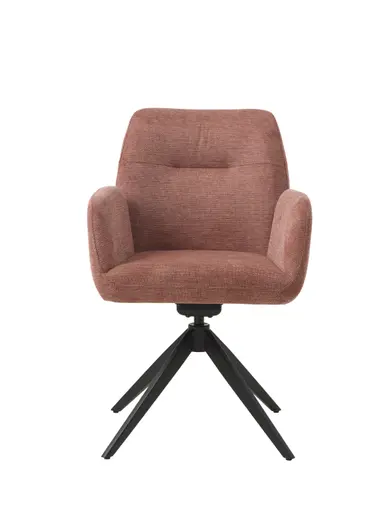 Armlehnstuhl - drehbar, Stoff, Rosa