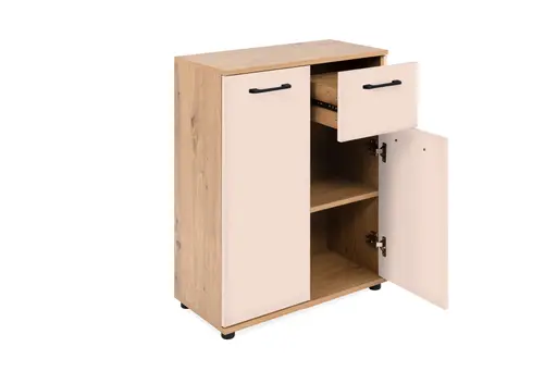 Kommode- B ca. 60 cm, Eiche Dekor, Beige