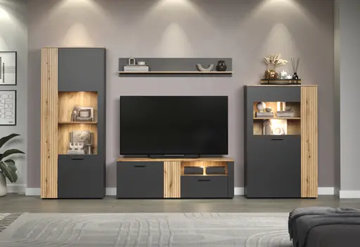 Wandboard - Anthrazit, Eiche Coast Evoke Nachbildung