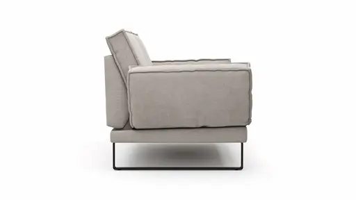 Sofa My - 2,5-Sitzer mit Rückenlehne/Armlehne verstellbar und Drehsitze, Stoff, Hellgrau