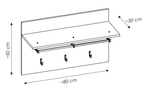 Paneel - B ca. 80 cm, Kaschmir