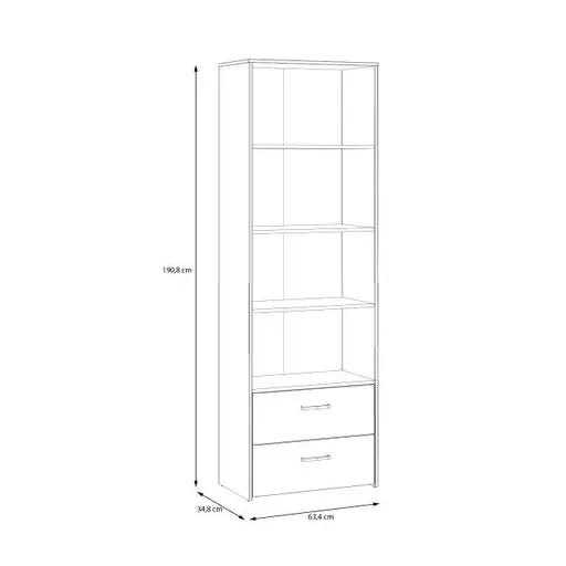 Regal FILIPO- Weiß, Eiche Dekor