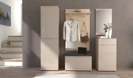 Schuhschrank - B ca. 53 cm, Riva Eiche Nachbildung, Kaschmir