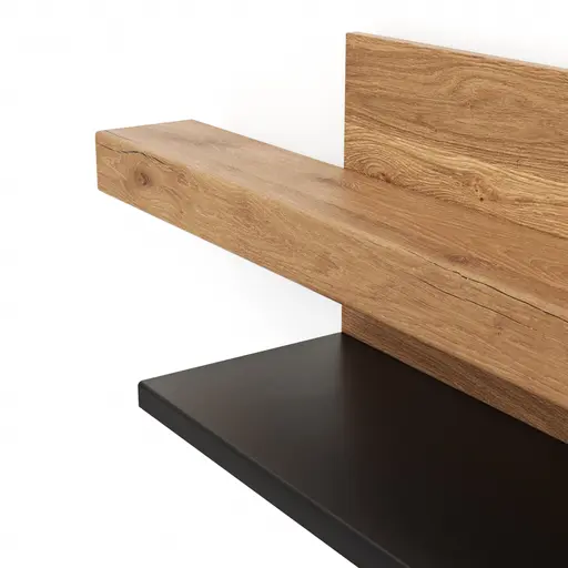 TV-Hängeelement Blackpool - Eiche massiv, Metall schwarz