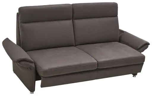 Sofa Arima  H - 2,5-Sitzer inkl. Sitzvorzug (motorisch) und Armlehnen verstellbar, Stoff, Dunkelbraun
