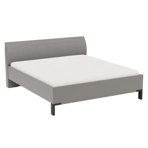 Bett Marbella - Liegefläche ca. 180x200cm, Melamin, Kunstleder, Grau