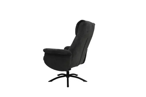 TV-Sessel MORTON mit Hocker - drehbar, Relaxfunktion, Stoff, Grau