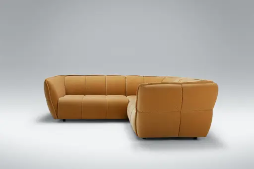 Ecksofa Hedda - Ecke links, 1,5-Sitzer, Velour Caramel