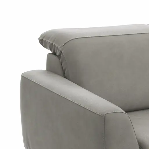 Sofa Tulsa KV - 2,5-Sitzer, inkl. Relaxfunktion und Kopfteilverstellung (motorisch), Leder, Graubeige