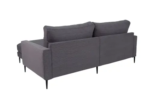 Ecksofa - 1,5-Sitzer mit Longchair rechts, Cord, Ash