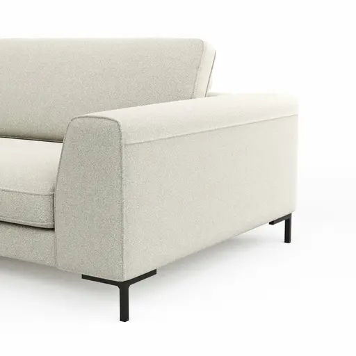 Ecksofa Solano - Longchair Links mit 2,5-Sitzer, Boucle, Natur