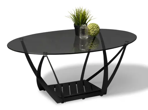 Couchtisch - LB ca. 100x60 cm, Grau, Schwarz