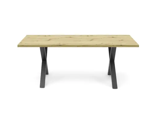 Esstisch - LB ca. 200x100 cm, Asteiche, Schwarz