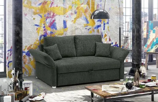 Sofa JORDEN - 2-Sitzer inkl. Schlaffunktion, verstellbaren Armlehnen, Stoff, Dunkelgrün