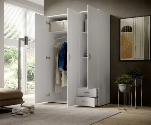 Drehtürenschrank- B ca. 120 cm, Weiß