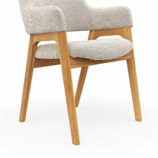 Armlehnstuhl Flore 1 - Stoff, Creme