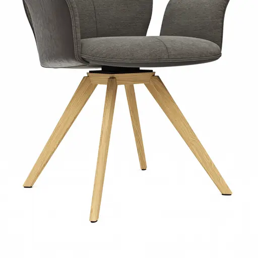 Armlehnstuhl Dinner - drehbar, Stoff, Dunkelbraun