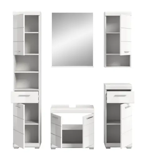 Badblock - 5-teilig, Weiß, Weiß Hochglanz